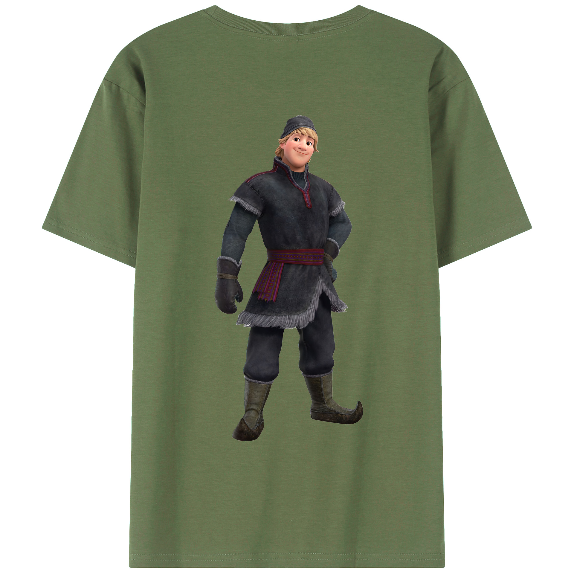 （画像用） アナと雪の女王 アンナ エルサ Frozen Anna Elsa 綿100％ メンズ半袖Tシャツ（バックプリント） 通気性